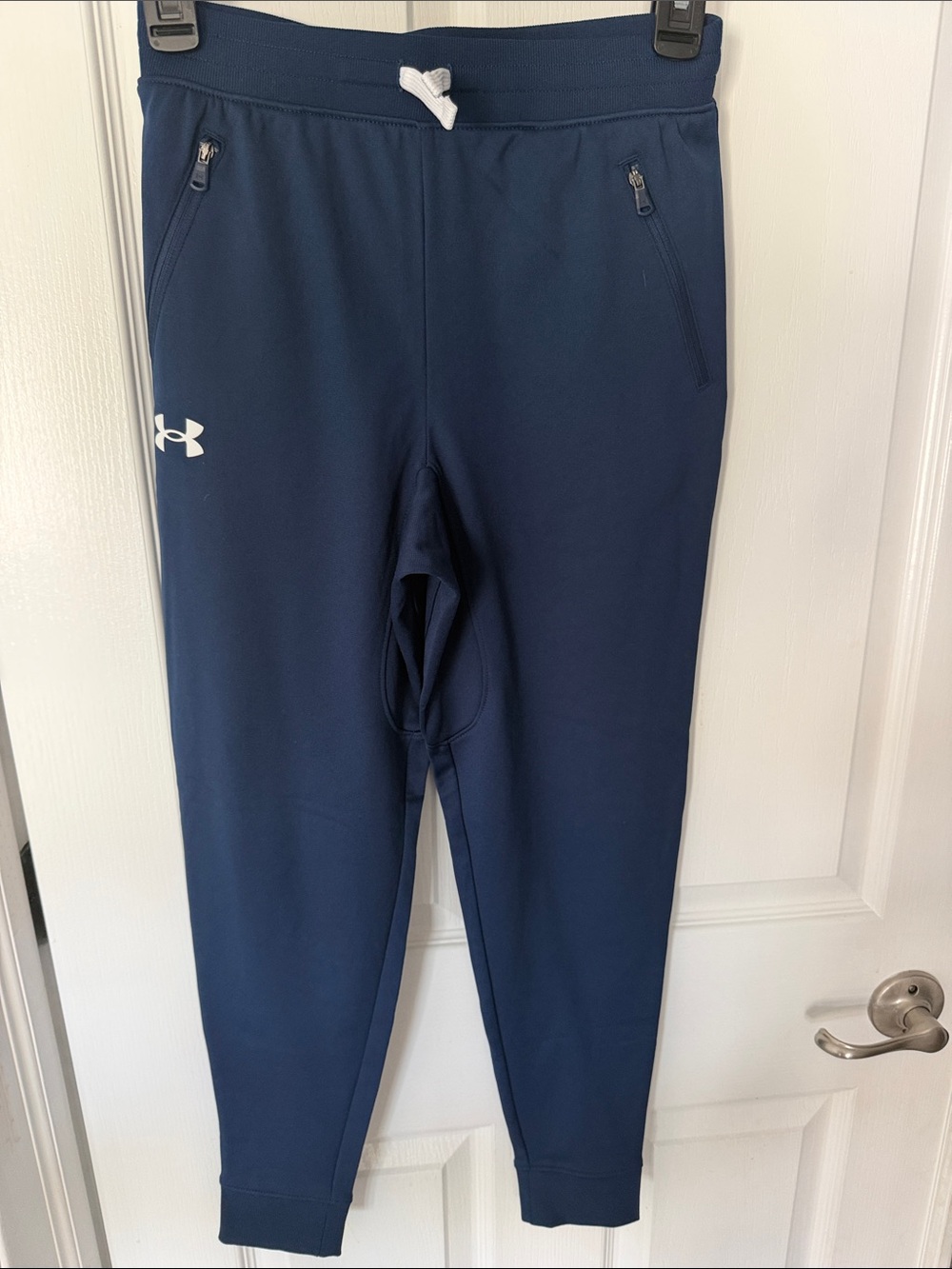Under Armour Navy Blue Kids Joggers with White Logo